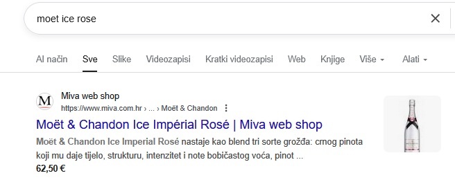 Landing stranica proizvoda u webshopu- primjer