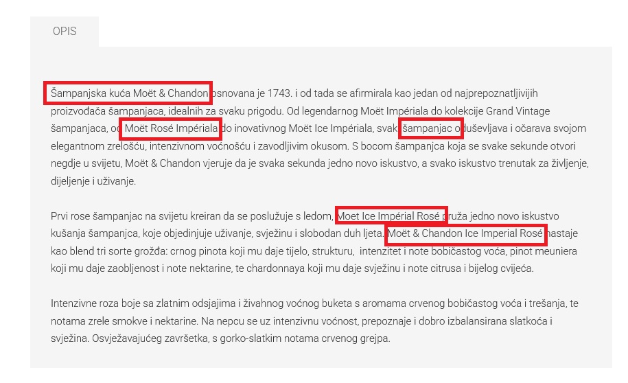 Spomenite ključne riječi nekoliko puta kroz tekst