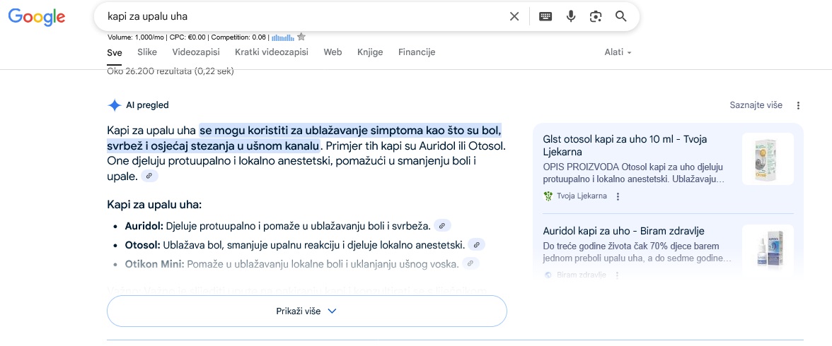 Google AI Overviews preporučuje i proizvode