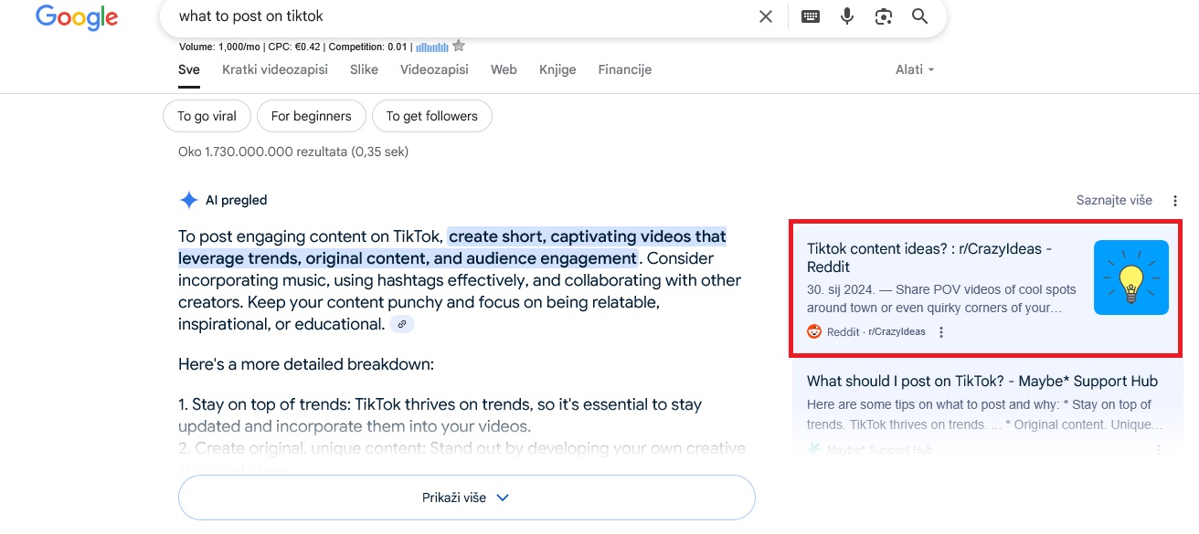 google ai overviews- odakle vuce rezultate