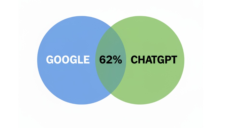 Je li SEO isto što i GEO tj tkoliko je rezultata isto na Googleu i na ChatGPT-u