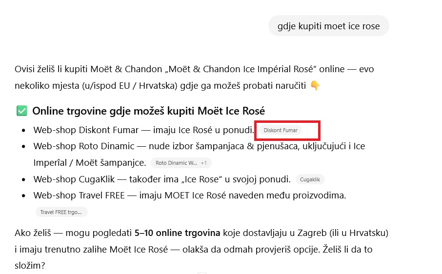 ChatGPT voli strukturirane podatke